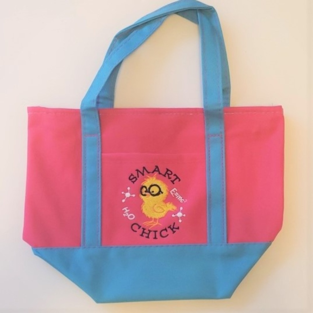 Embroidered Chick Small Canvas Tote Bday Grab Bag